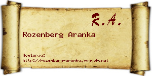Rozenberg Aranka névjegykártya